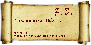 Prodanovics Dóra névjegykártya
