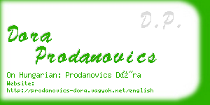 dora prodanovics business card